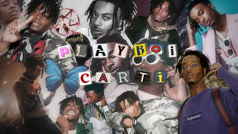 playboi carti in purple background wearing chains on neck hd music