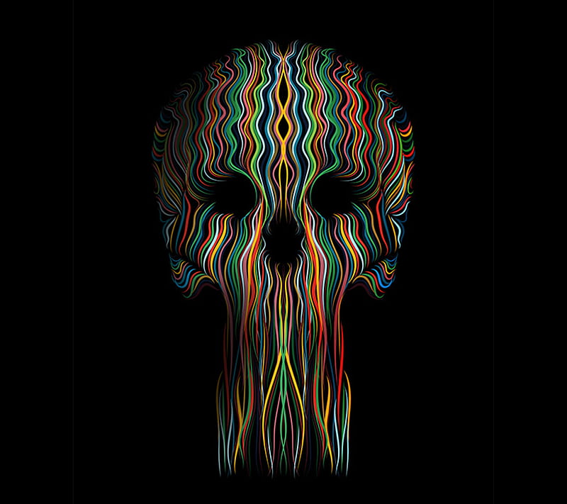 colorful skull backg, abstract, backgrounds, cool, HD wallpaper