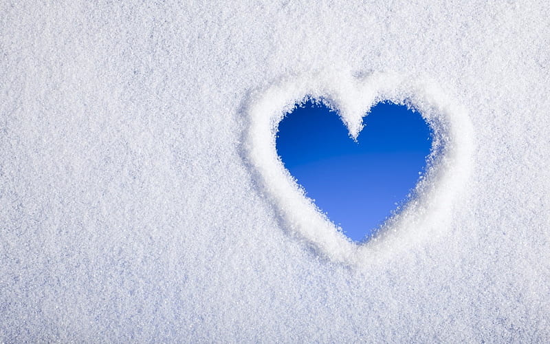 Snow Heart, snow, heart, love, HD wallpaper