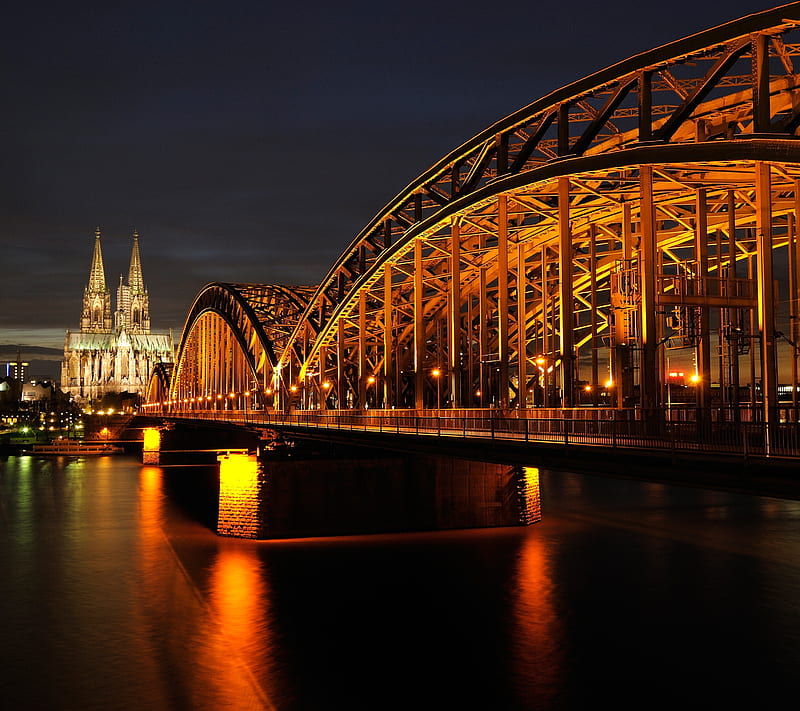 Germany, bridge, cathedral, cologne, river, HD wallpaper