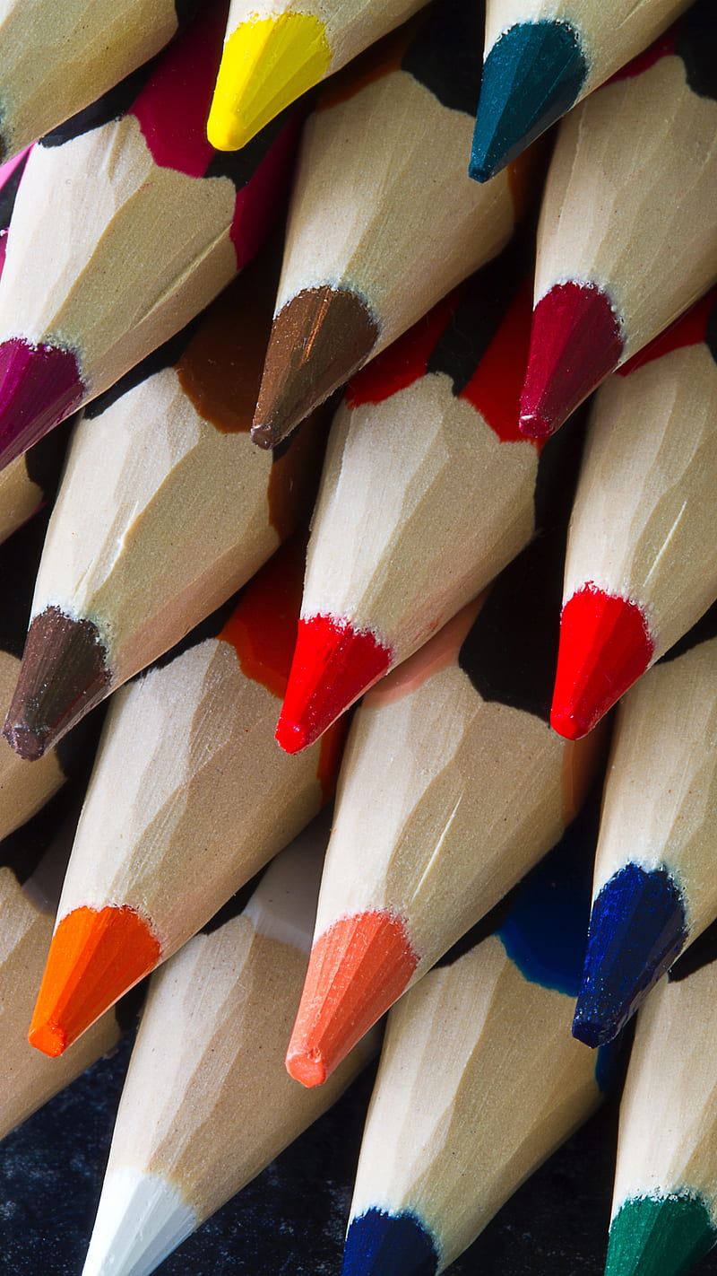 colored pencils , sharpened, colorful, sharp, colored pencils, HD phone wallpaper