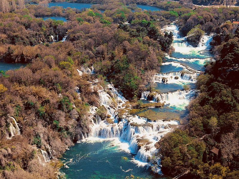 Krka River Falls - Croatia, Croatia, Waterfalls, Europe, Krka River Falls, HD wallpaper