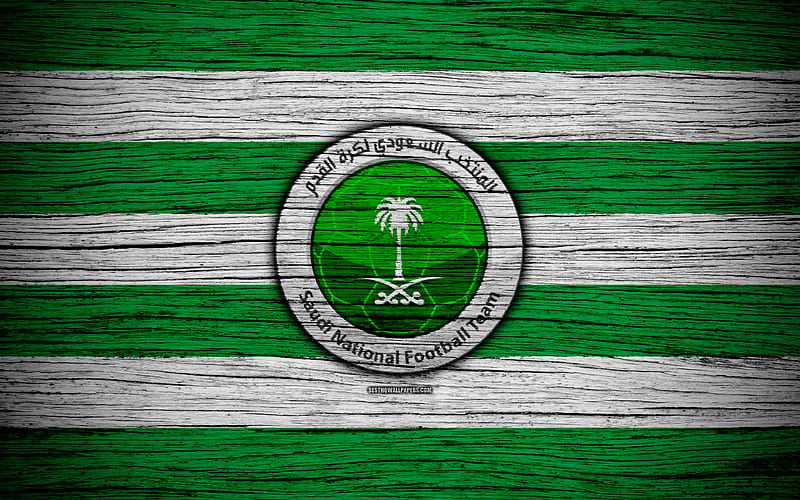 Saudi Arabia national football team logo, AFC, football, wooden texture, soccer, Saudi Arabia, Asia, Asian national football teams, Saudi Arabia Football Federation, HD wallpaper