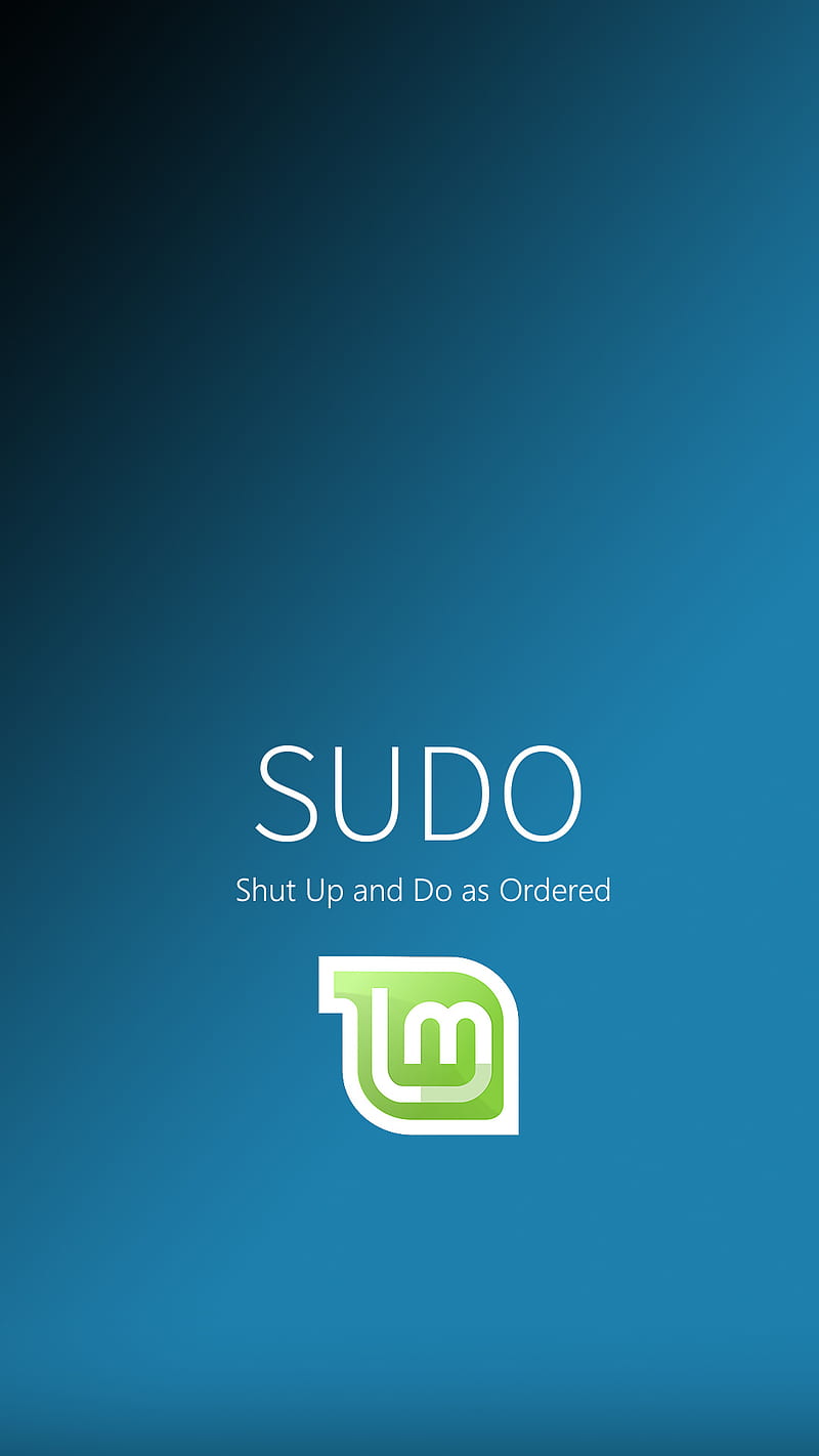 SUDO Mint, geek, gradient, linux, logo, nerd, simple, HD phone wallpaper