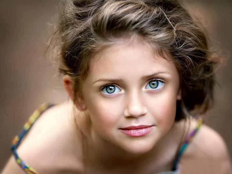 Cute little girl, face, portrait, eyes, girl, HD wallpaper