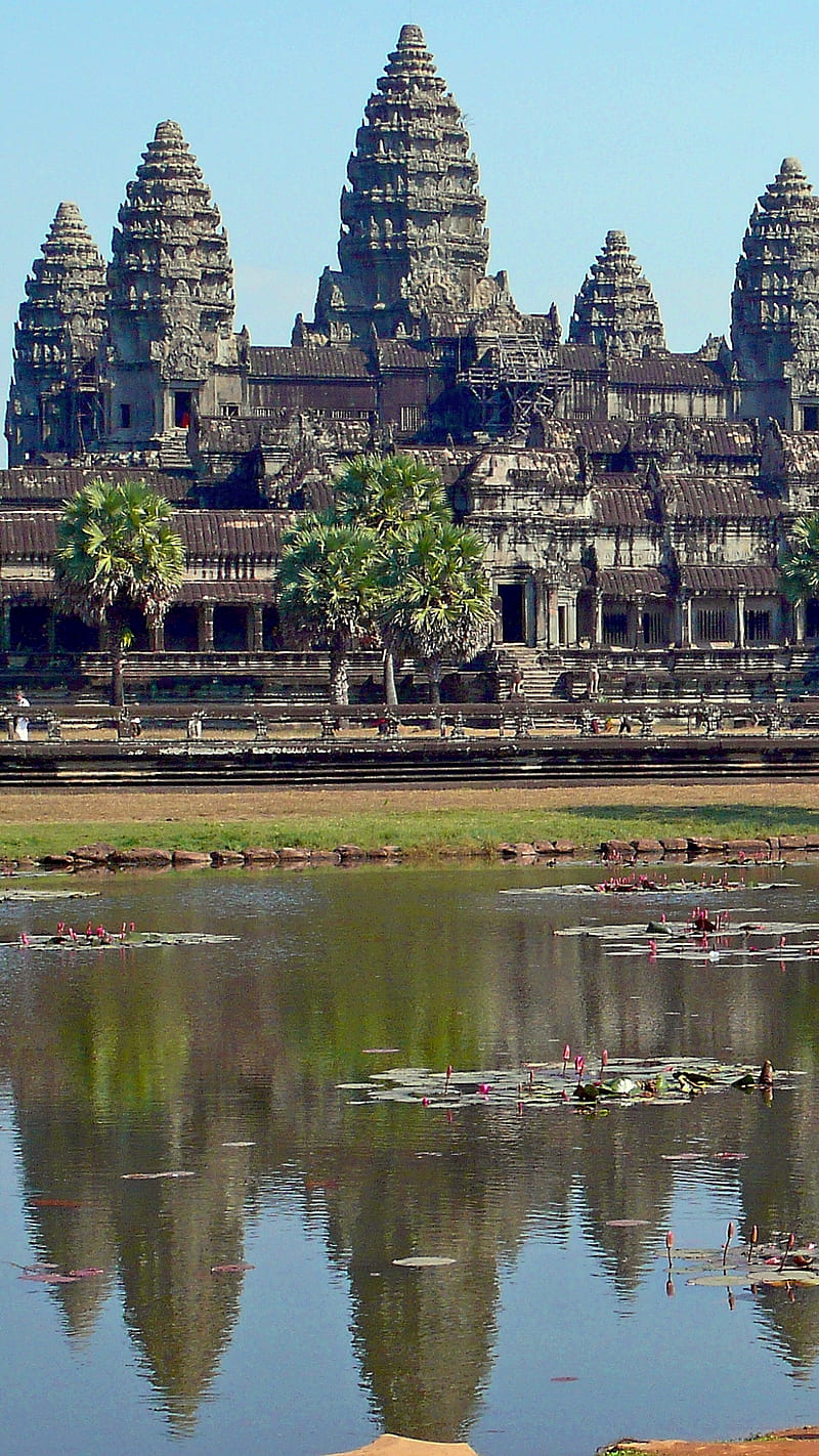 Angkor Wat, buddhist temple, cambodia, HD phone wallpaper