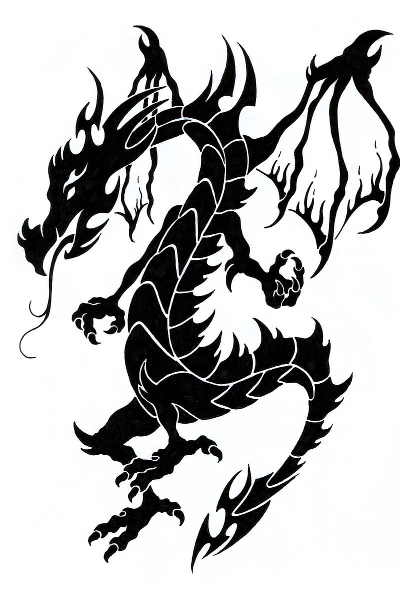 Black And White Dragon , Black And White Dragon png , ClipArts on Clipart Library, Black and Gray Dragon, HD phone wallpaper
