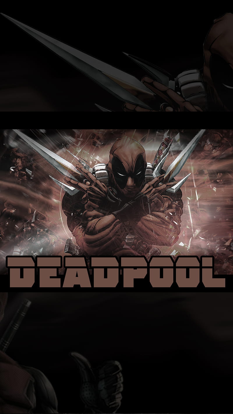 Deadpool, black, dead, marvel, pool, red, sick, superhero, HD phone wallpaper