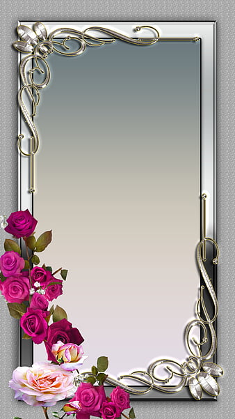 Silver frame Roses, omar, rose, HD phone wallpaper | Peakpx