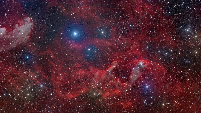 Red Blue Space Shooting Stars Nebula Galaxy Sky Galaxy, HD wallpaper