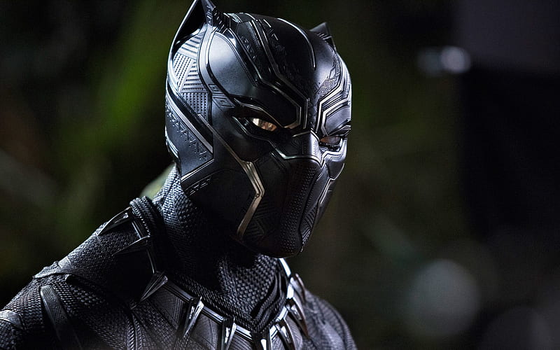 Black Panther, 2018, Chadwick Boseman, uniform, mask, superhero, characters, HD wallpaper
