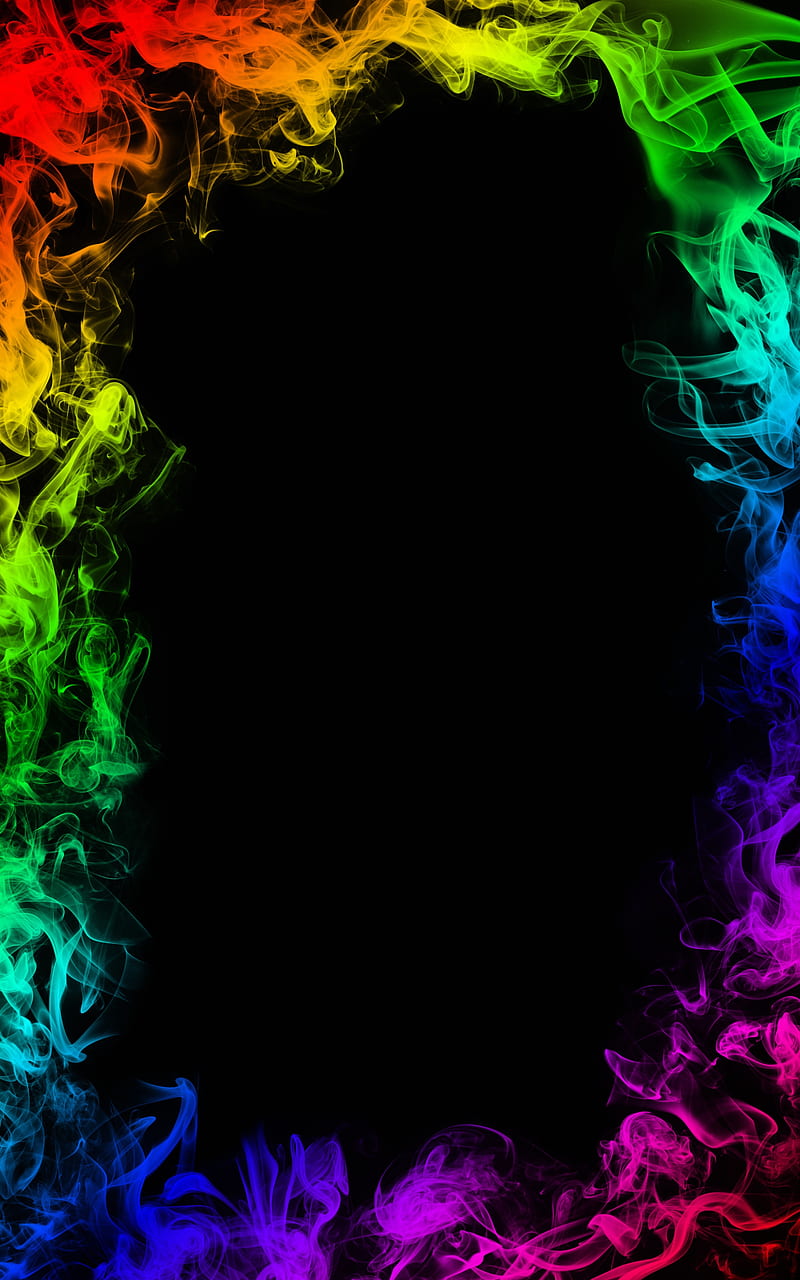 smoke, colorful, colored smoke, frame, HD phone wallpaper