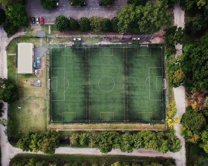stadium, aerial view, soccer field, HD wallpaper