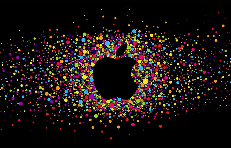Apple Explosion, colourful, darkness, ios, ipad, iphone, HD wallpaper