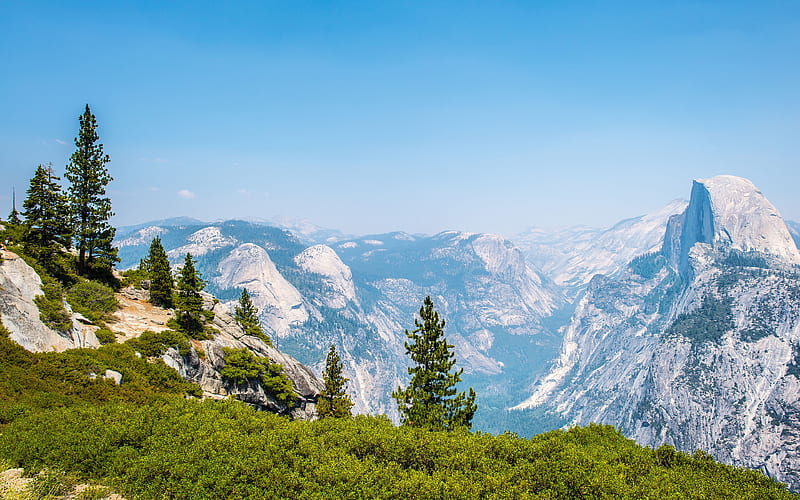 Yosemite National Park, Sierra Nevada, mountain landscape, California, summer, USA, HD wallpaper