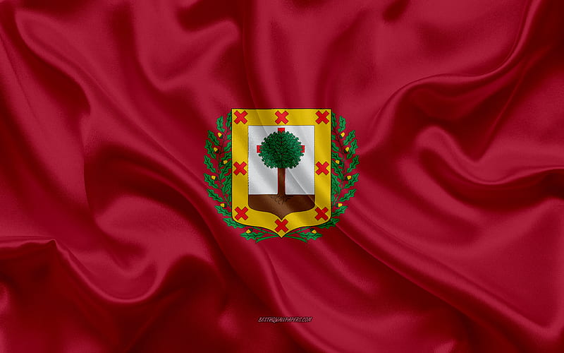 Biscay Flag silk texture, silk flag, Spanish province, Biscay, Spain, Europe, Flag of Biscay, flags of Spanish provinces, HD wallpaper