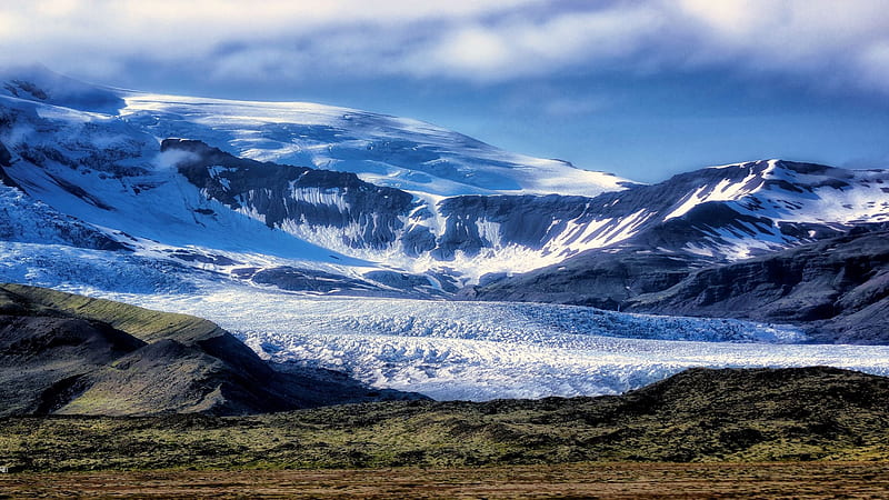 Snowy Mountain Mountains Iceland Rocks Snow Sky Clouds Hd Wallpaper Peakpx