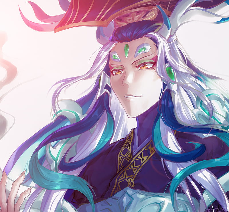 Qin shi huang, fate grand order, ruler, anime boy, smiling, lnog hair, Anime,  HD wallpaper | Peakpx
