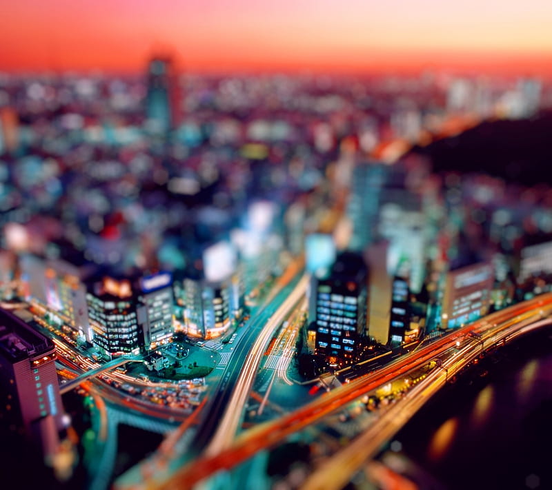 City Scape, abstract, city lights, city view, cool, landscape, HD wallpaper
