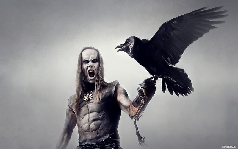 man with a tame raven, man, raven, tame, with, HD wallpaper