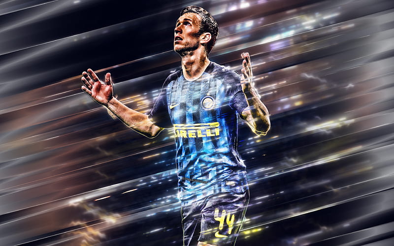 Ivan Perisic, Inter Milan FC, Croatian football player, midfielder, Internazionale FC, portrait, goal, art, Serie A, Italy, football, Perisic, HD wallpaper