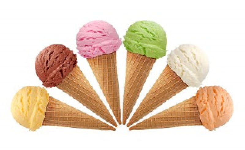 Ice Cream, sweet, dessert, wafer cone, HD wallpaper