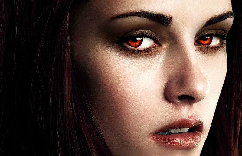 The Twilight Saga: Breaking Dawn - Part 2 (2012), Kristen Stewart, part 2, movie, breaking dawn, black, twilight, saga, fantasy, girl, actress, face, vampire, red eyes, HD wallpaper