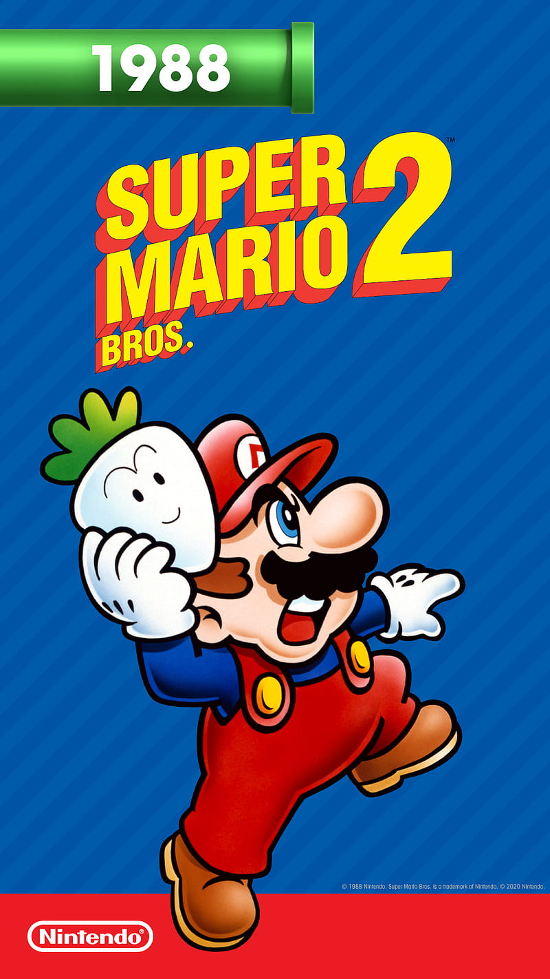 Super Mario Bros 2, 1980s, blue, game, games, kids, new, nintendo, old, HD phone wallpaper