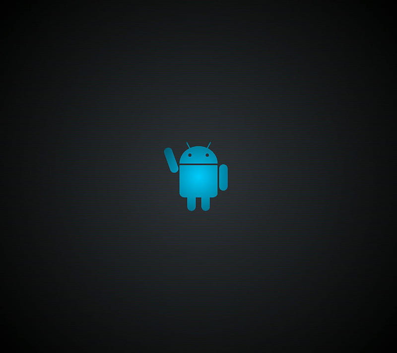 Blue Android, android, black, blue, HD wallpaper