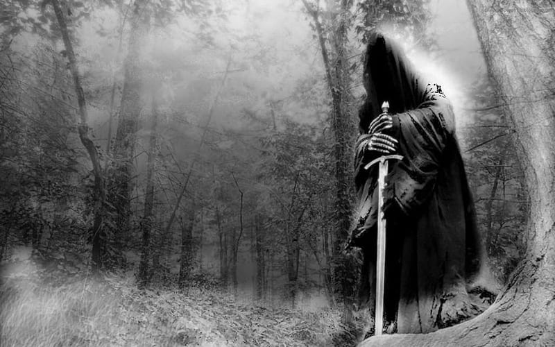 Reaper of the Forest, forest, reaper, grim, horror, sword, HD wallpaper ...