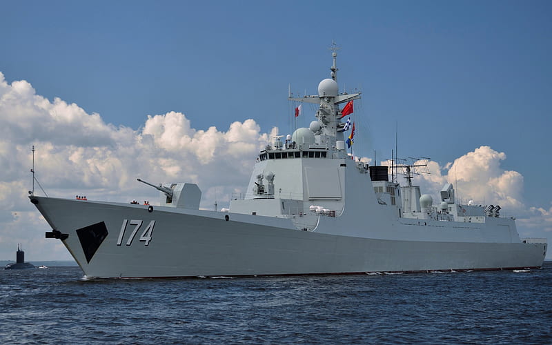 Chinese destroyer, 052D, Hefei 174, warship, Chinese Navy, China, HD wallpaper
