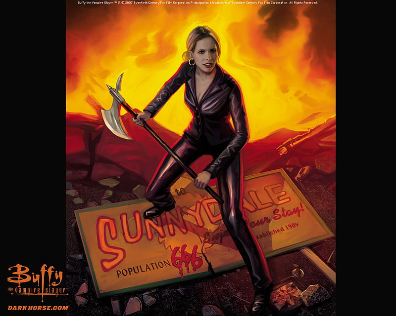 Buffy The Vampire Slayer Fire Sunnydale Buffy Slayer Vampire Hd Wallpaper Peakpx