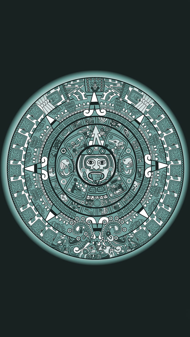 maya calendar 1, america, aztec, black, dark, falat, mexico, native, ornaments, HD phone wallpaper