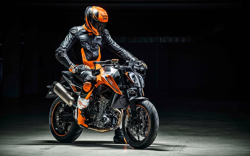 KTM 790 Duke, 2018 new motorcycle, orange sportbike, KTM, HD wallpaper