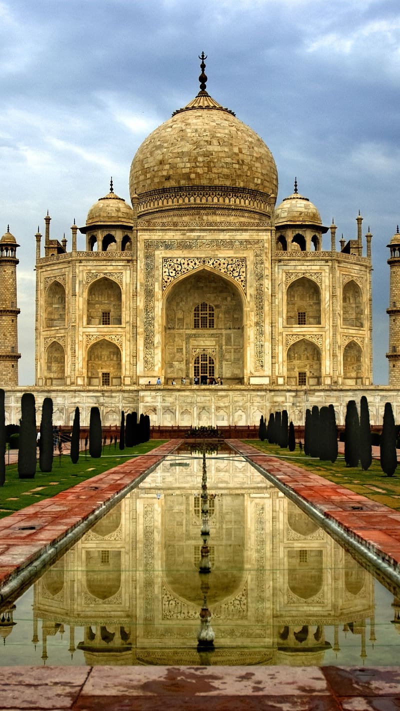 Taj Mahal, Rainy Clouds Background, monument, mausoleum, HD phone wallpaper