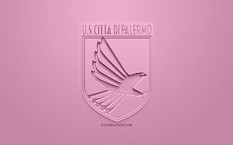 Download wallpapers 4k, Palermo FC, logo, Serie B, football, black