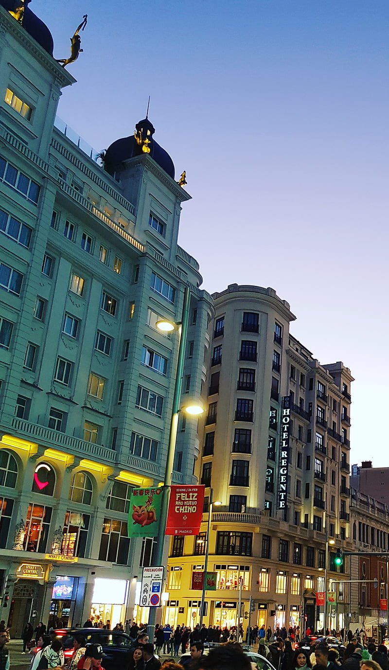 Madrid, city life, europe, nightlife, lights, beutifull, HD phone wallpaper