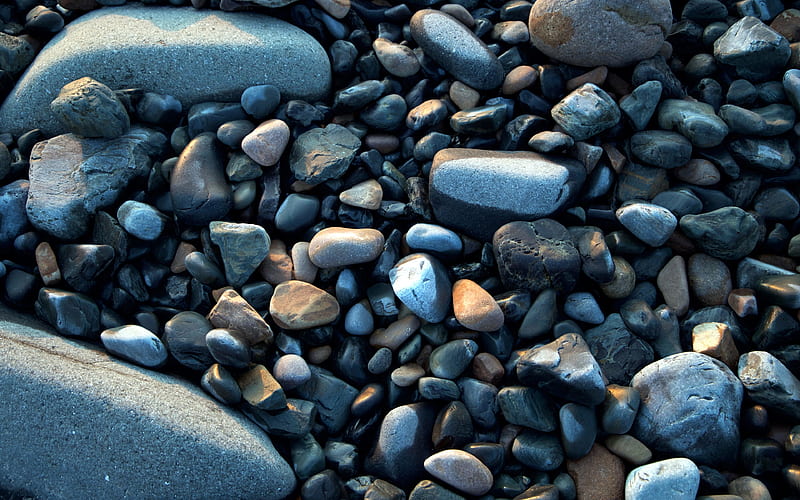 wet stones macro, gray stone background, stone textures, stones on shore, stone backgrounds, stones, HD wallpaper