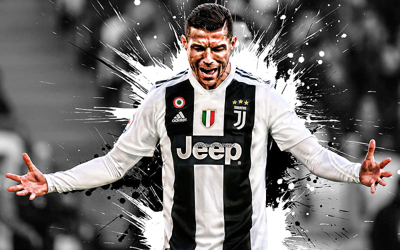 Cristiano Ronaldo, CR7, Portuguese football player, Juventus FC, Serie A, Italy, creative art, super football star, famous football players, HD wallpaper