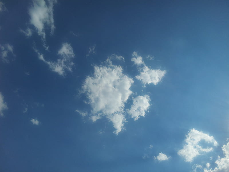 Niebieskie niebo, cloud, sky, white, blue, HD wallpaper
