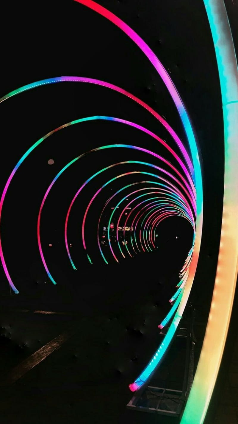 Rainbow Tunnel, cave, dark, patterns, HD phone wallpaper | Peakpx