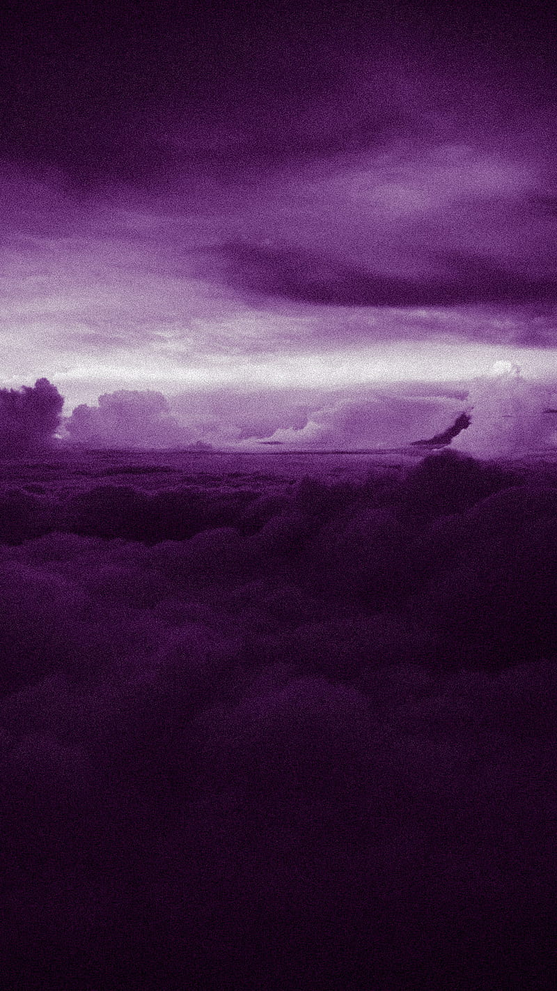 Heaven Purple, black, clouds, dark, halo, horizon, nimbus, HD phone wallpaper