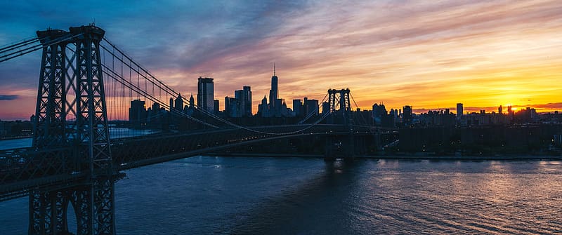 Williamsburg Bridge NYC, manhattan, new york city, williamsburge bridge, architecture, new york, bridges, HD wallpaper
