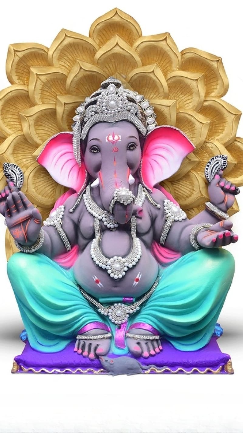 New Ganpati, Lord Ganesh Grey Statue, god, ganpati bappa, HD phone wallpaper