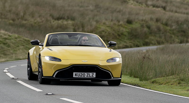 2021 Aston Martin Vantage Roadster (Color: Yellow Tang) - Front , car, HD wallpaper 2021 Aston Martin Vantage Roadster (Color: Yellow Tang) - Front , car, HD wallpaper