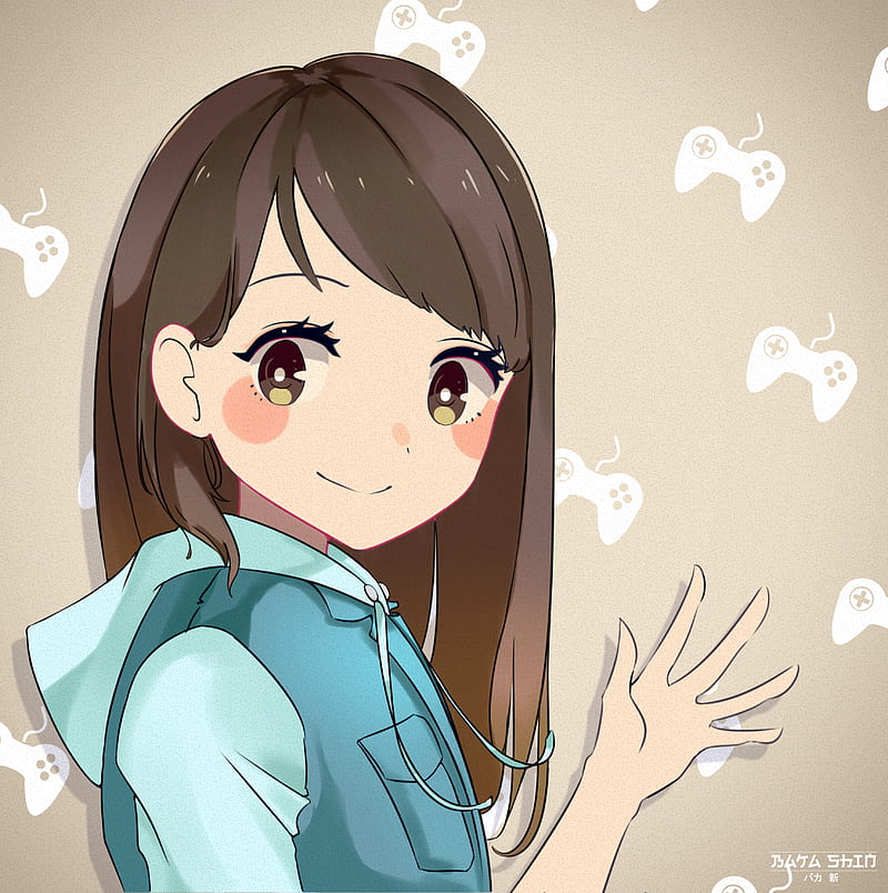 girl, smile, gamer, anime, HD phone wallpaper