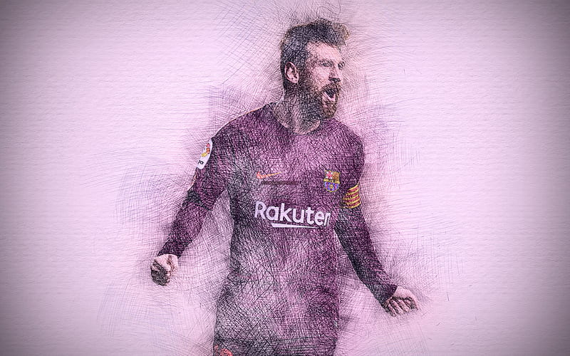 Lionel Messi, barcelona, Drawing, FC Barcelona, football, Barca, Soccer, HD wallpaper
