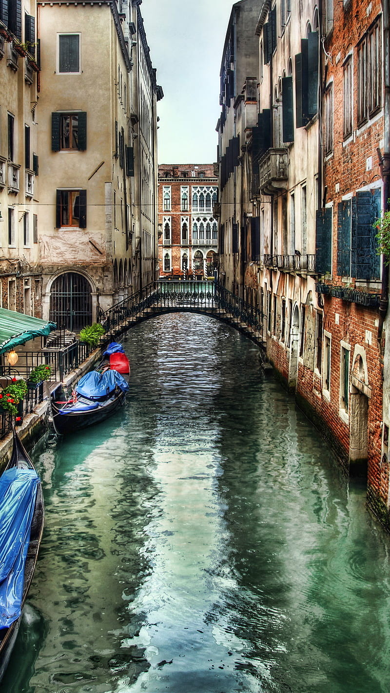 Venice , italy, boat, canal, city, house, r, HD phone wallpaper