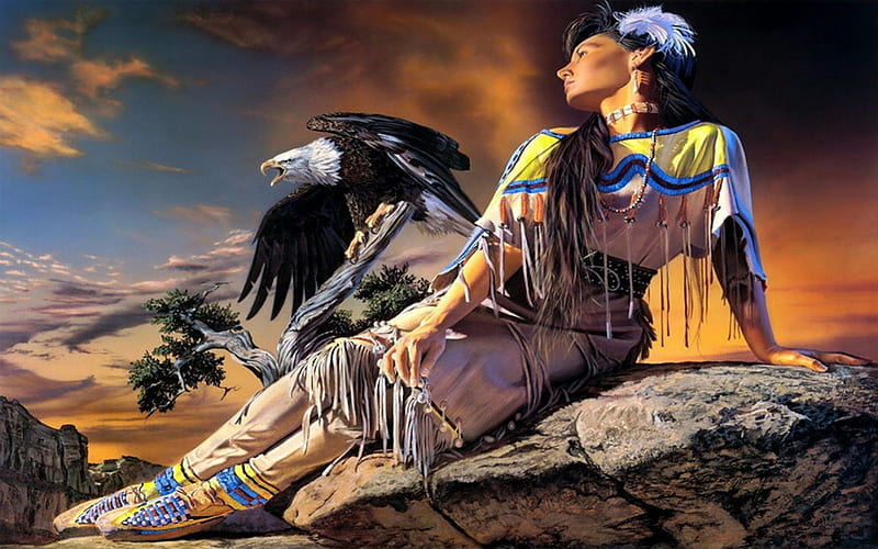 Painting, eagle, beautiful colors, Indian, HD wallpaper | Peakpx