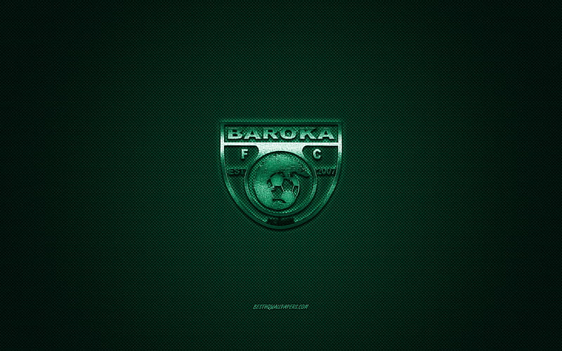 Baroka FC, South African football club, South African Premier Division, green logo, green carbon fiber background, football, Polokwane, Limpopo, South Africa, Baroka FC logo, HD wallpaper